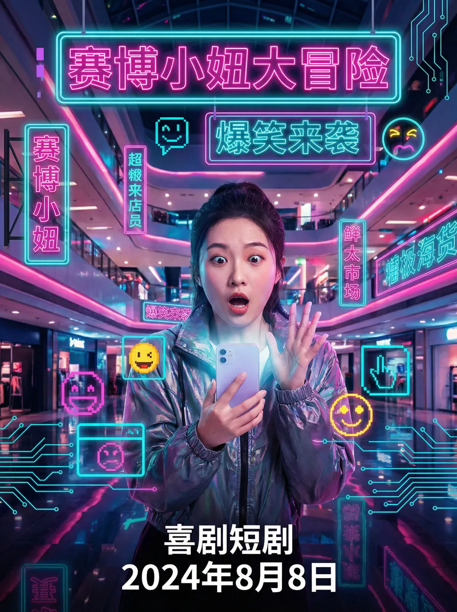 麻希生 搞笑喜剧短剧 - 赛博小妞大冒险海报
